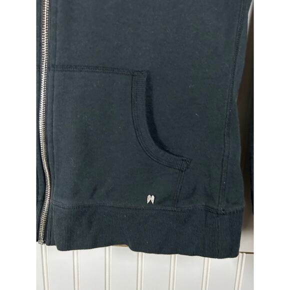 Victoria's Secret Black Angel Wing Sequin Hoodie Zip Up Sweatshirt size XS - Picture 14 of 14
